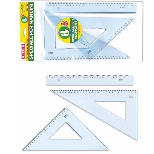 ARDA KIT SCUOLA SET PER MANCINI CON RIGA DA 30 CM SQUADRA 45°/30 E SQUADRA 60°/30
